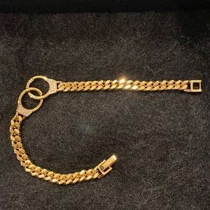 Cuff and Cuban link bracelet gold plated